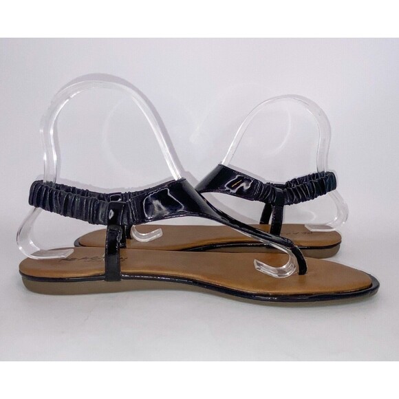 KENNETH COLE REACTION Patent Leather Thong Sandals 8.5M Float-Y Slingback - Picture 4 of 9
